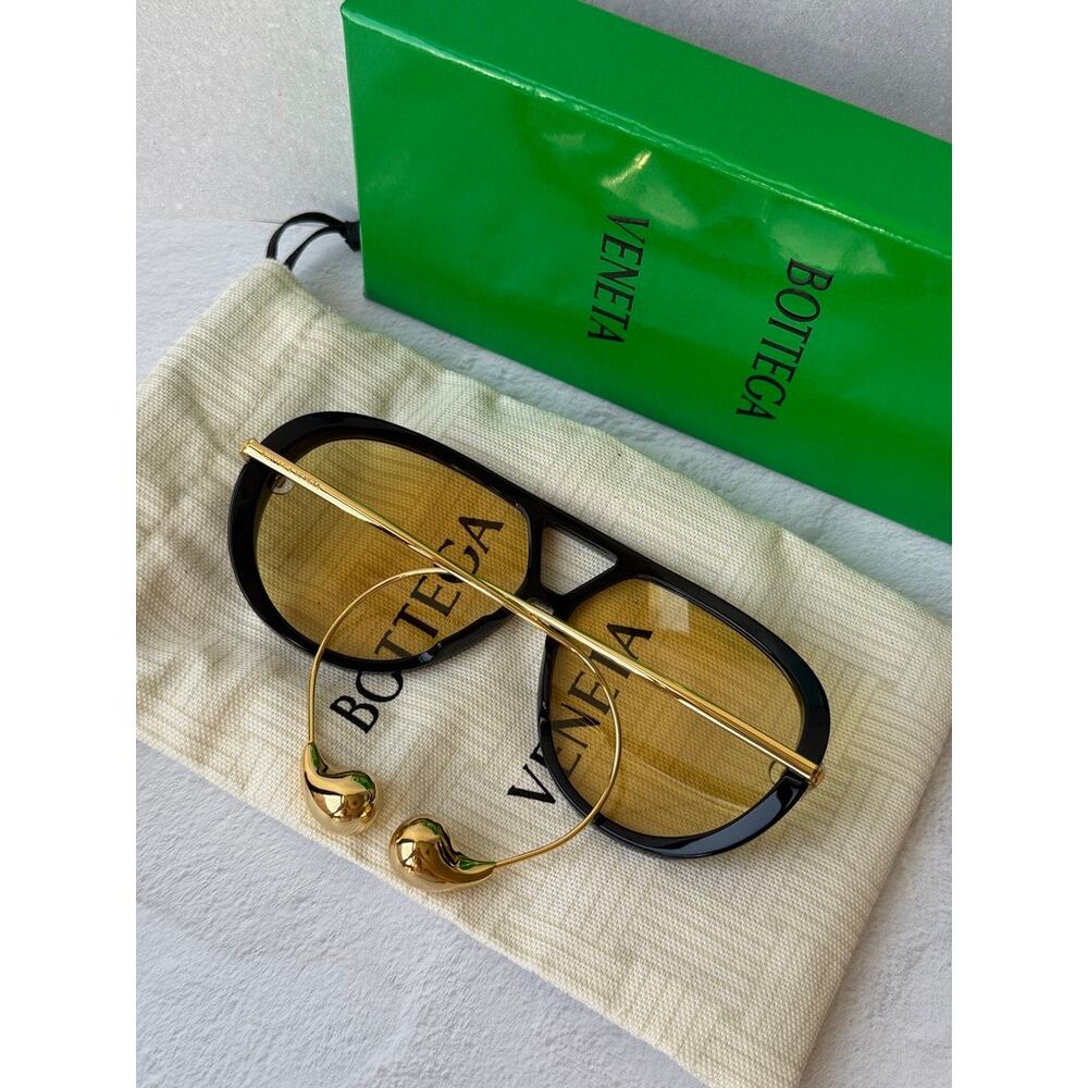 NEW Bottega Veneta BV1273S Drop Earring Sunglasses in Black - Picture 3 of 6